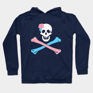 Trans Pride Skull and Crossbones Hoodie